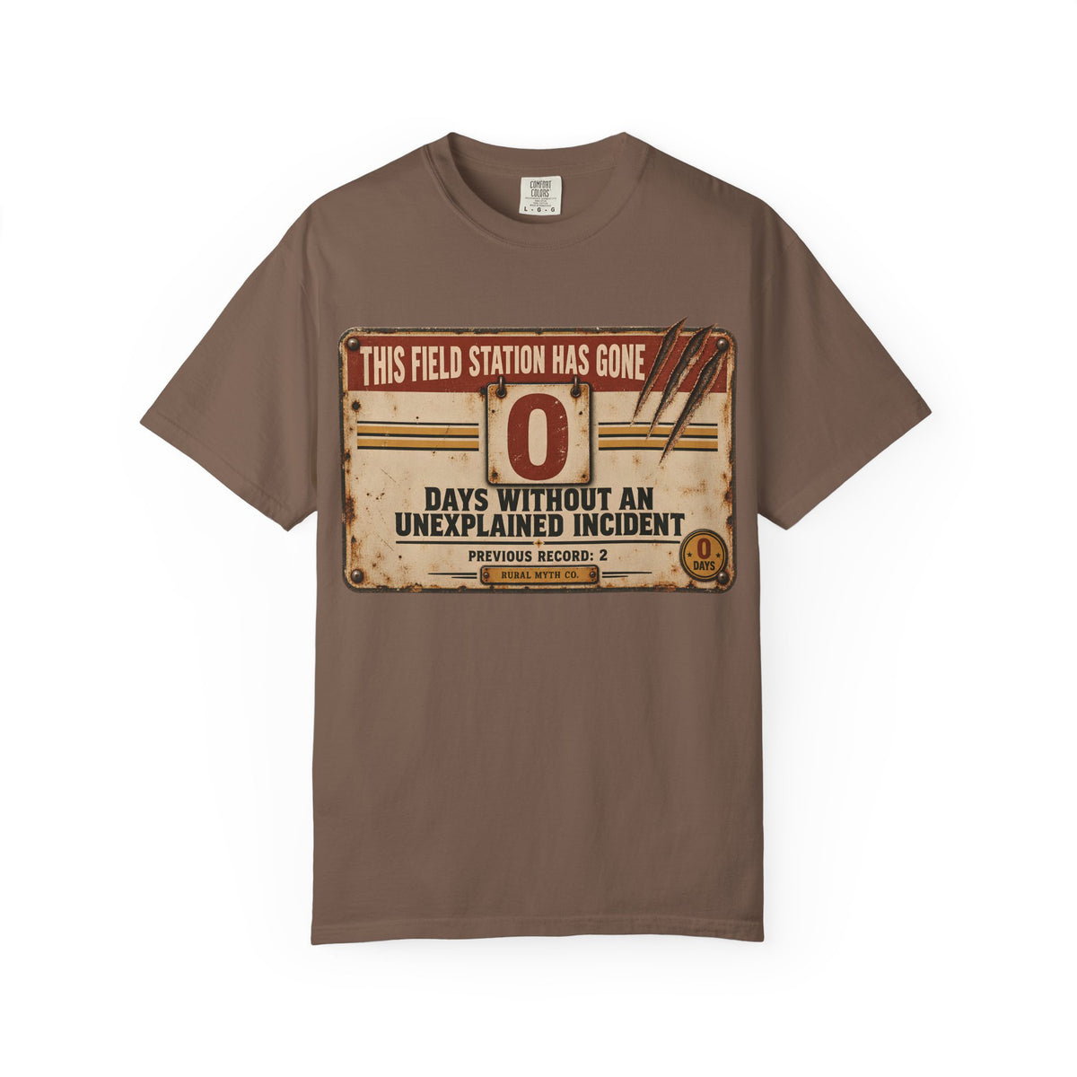 Days Without an Incident T-Shirt in Espresso, front view