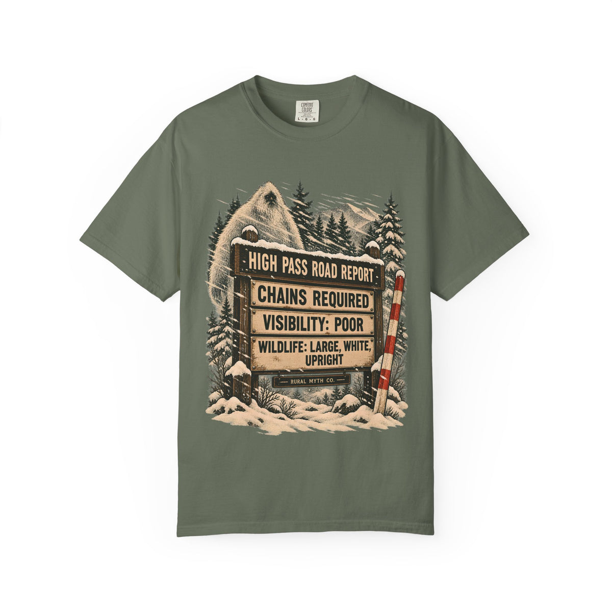 Yeti High Pass Report T-Shirt in Moss, front view