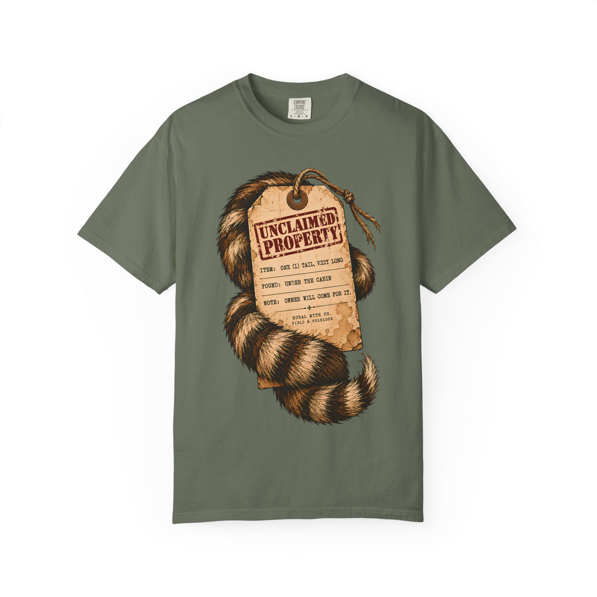 Tailypo Lost and Found T-Shirt in Moss, front view