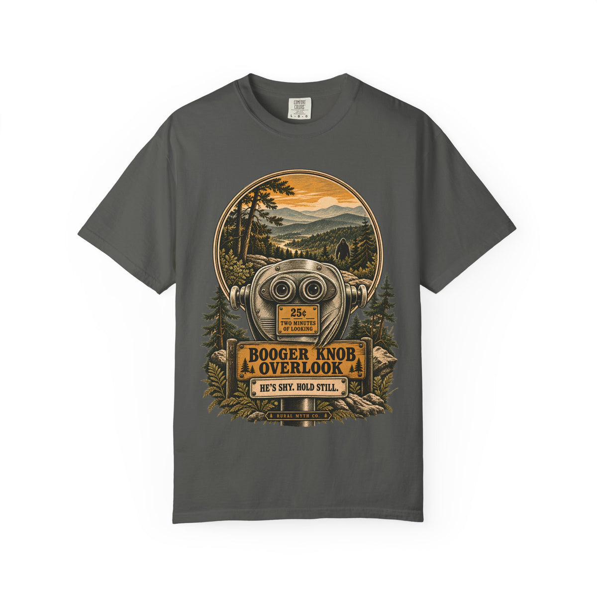 Woodbooger Overlook T-Shirt in Pepper, front view