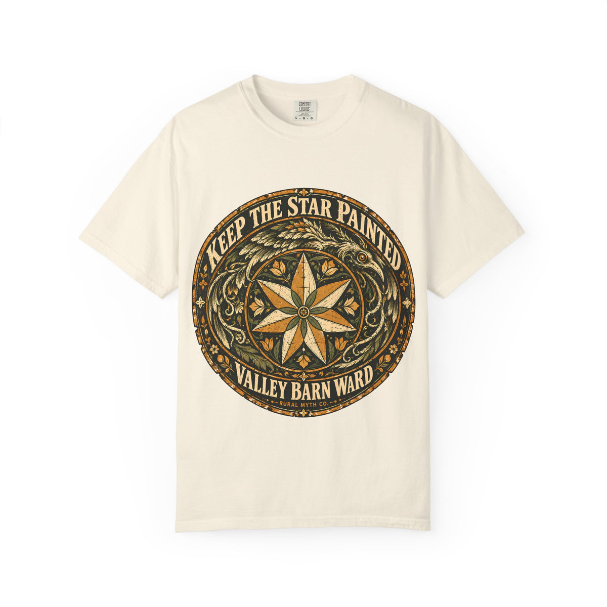 Snallygaster Barn Star T-Shirt in Ivory, front view