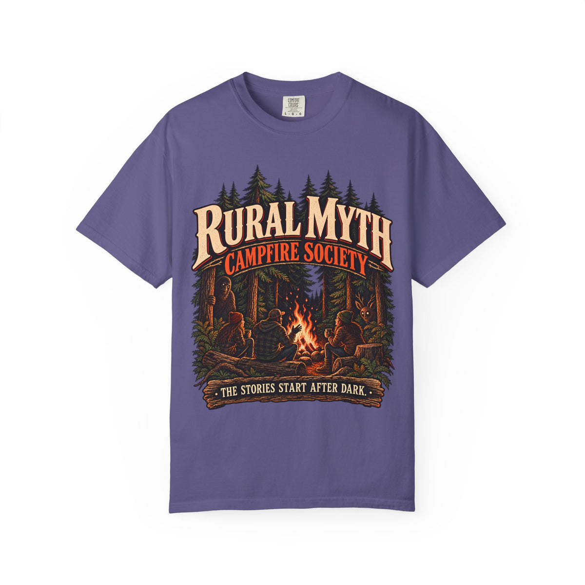 Campfire Witness Society T-Shirt in Grape, front view