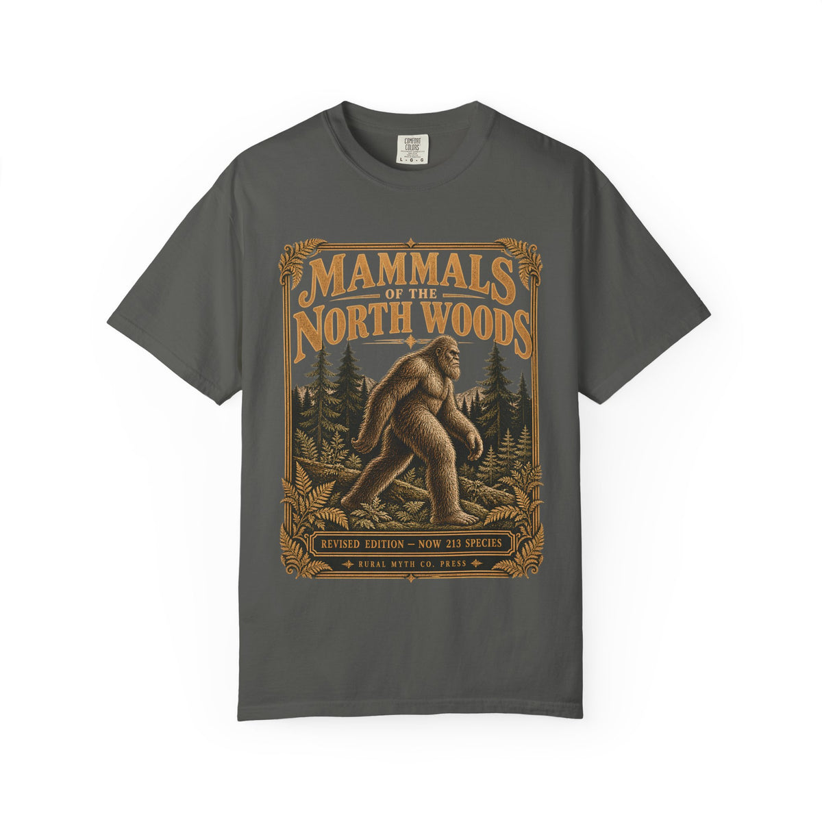 North Woods Bigfoot Guide T-Shirt in Pepper, front view