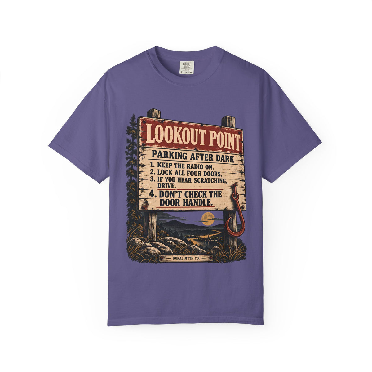Hook Man Lookout Point T-Shirt in Grape, front view