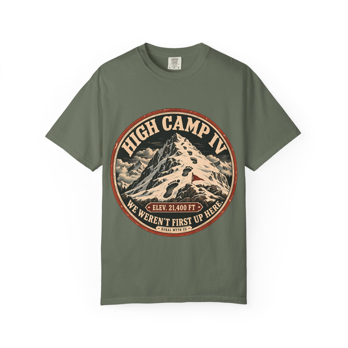 Yeti Expedition Patch T-Shirt in Moss, front view