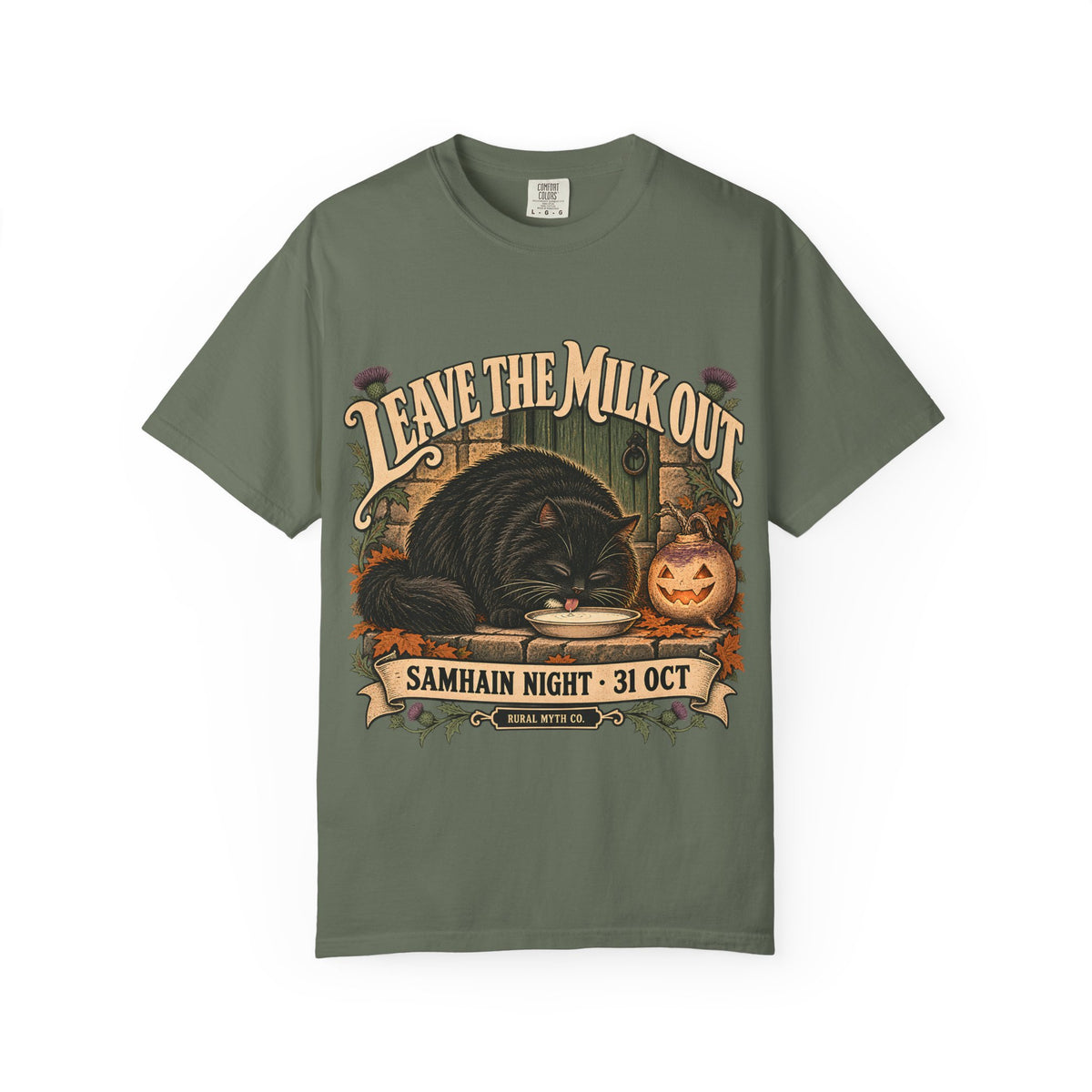 Leave the Milk Out T-Shirt in Moss, front view