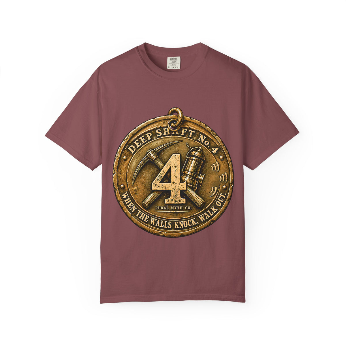 Knockers Mining Tag T-Shirt in Brick, front view